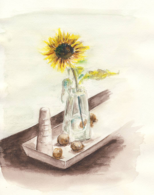 Sonnenblume in Tischdeko