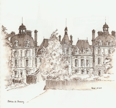 Das Chateau de Cheverny (Rückseite); Loire 2011
