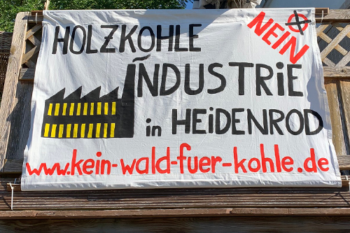 Plakat: Holzkohleindustrie in Heidenrod? Nein!
