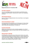 Wahlaufruf der Bürgerinitiative Kein Wald für Kohle