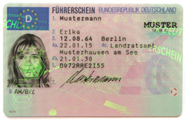 Aussehen Führerschein Vorderseite ab 2013