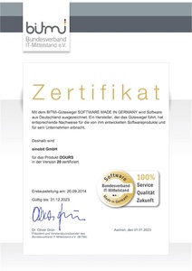 Bitmi Zertifikat Software made in Germany 2023 Bitmi Zertifikat Software made in Germany 2023