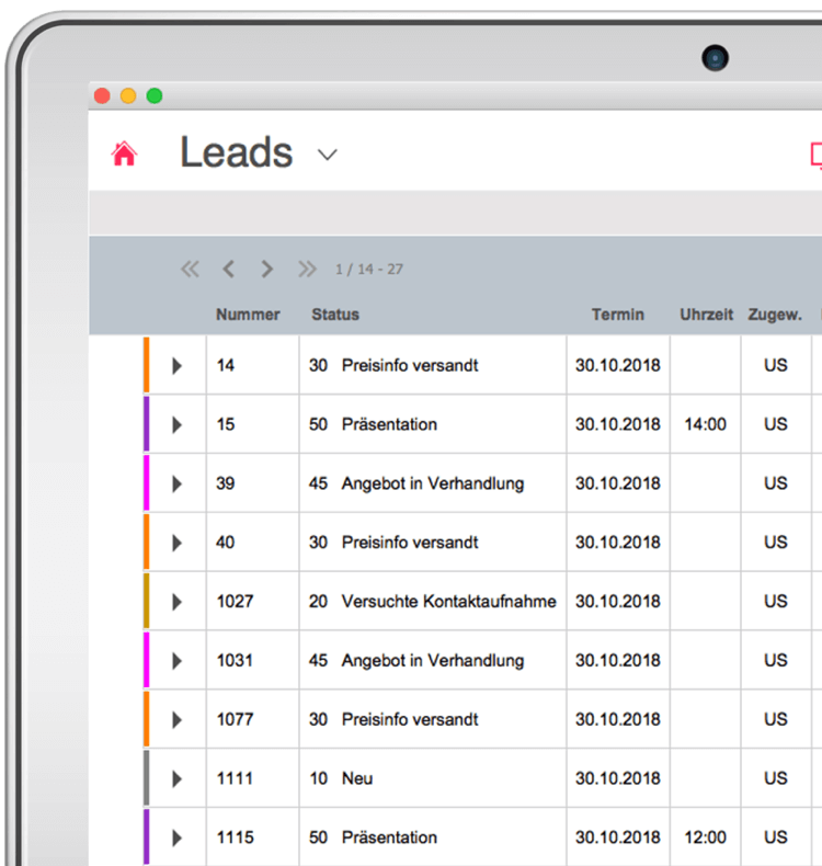 OOURS - Liste der Leads