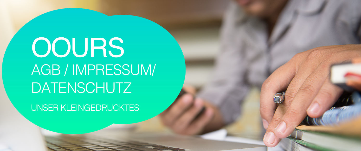 OOURS AGB, Impressum, Datenschutz
