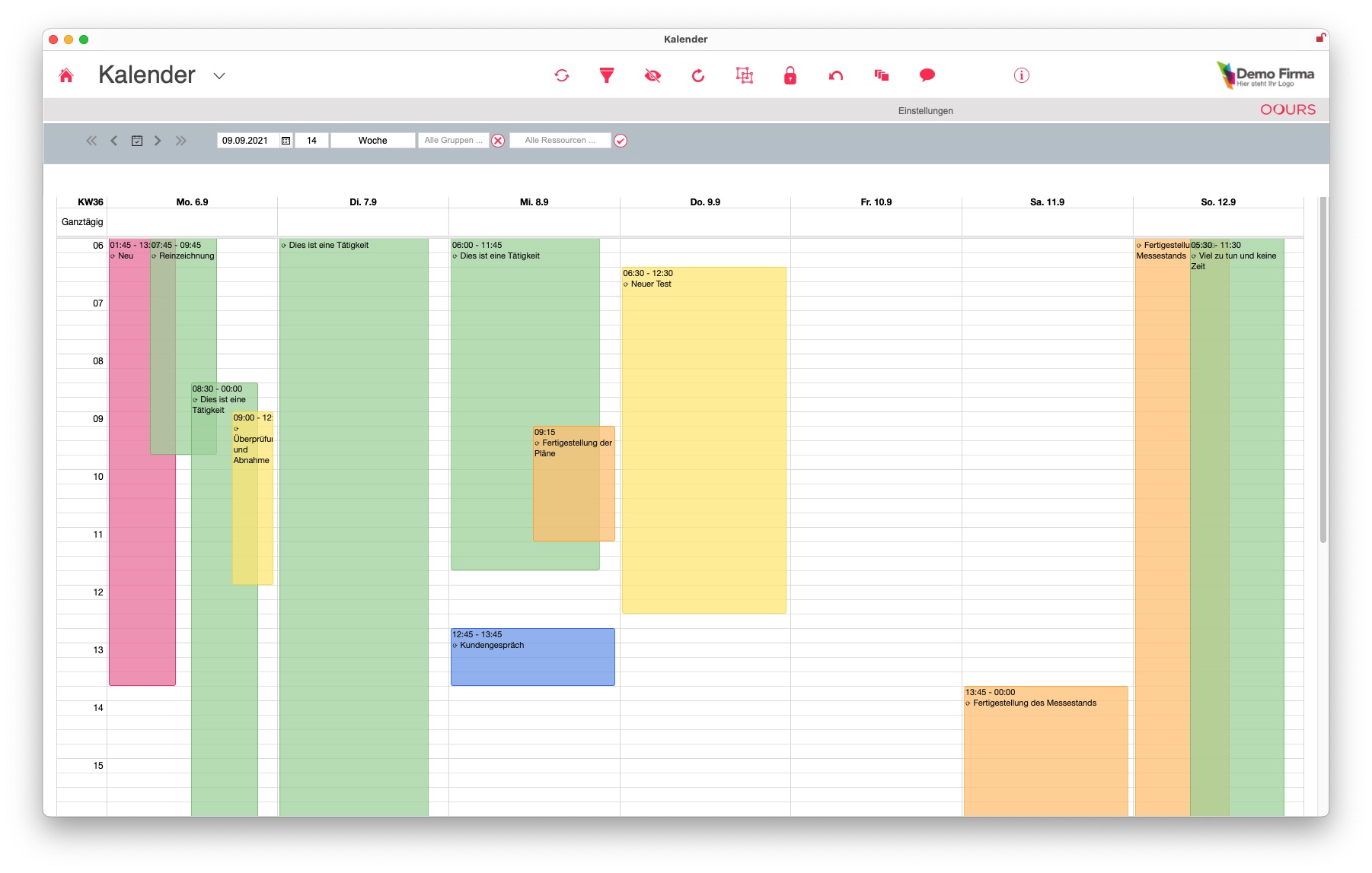 Kalender Wochenansicht