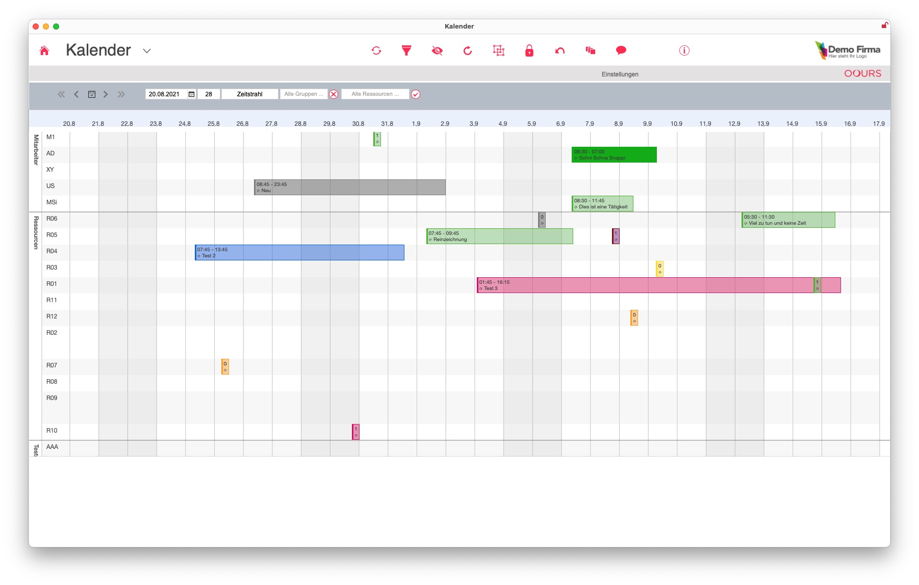 Kalender Zeitstrahl