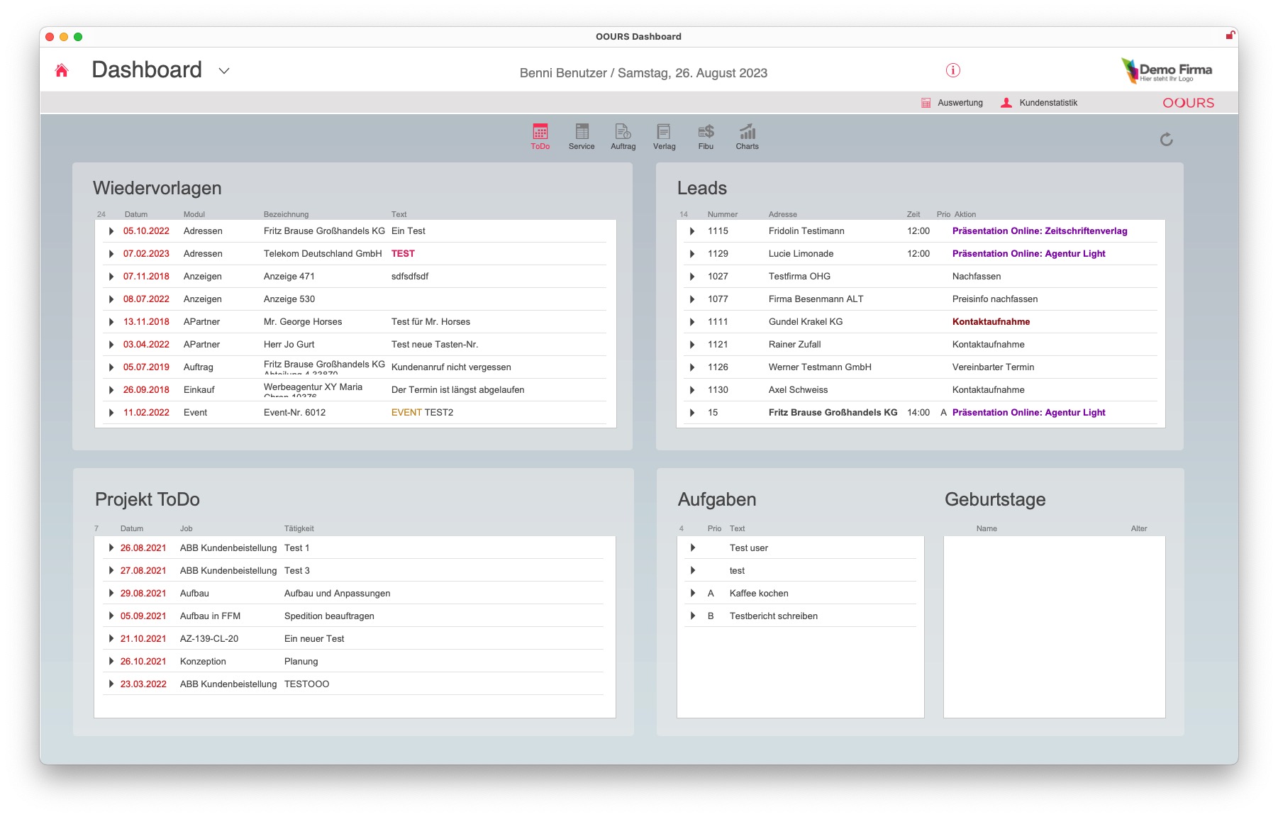Dashboard ToDo