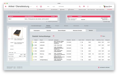 Titelverwaltung Verkaufsstatistik
